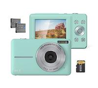 Camnoon Portable 1080P Appareil Photo Numérique Caméscope Vidéo 44MP Auto Focus 2.5 Écran IPS Zoom Numérique 16X Anti-Shake avec Carte Mémoire 32GB 2pcs Batteries Cadeau de Noël