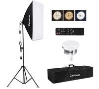 Camnoon Softbox Set avec 85W 2800K-5700K Bi-Color Temperature Light LED, 50x70cm Softbox, 2x2M Light Stand, Télécommandes, Sac de Transport, pour Studio Portrait Produit Photo Vidéo