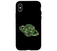 Camo Solar System Planet Saturn Camouflage Poitrine Gauche Coque pour iPhone X/XS