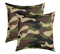 Camo Taie Oreiller Doux Déguisement Taies d'oreiller 60x60cm pour Enfants Garçon Fille Modern Art Abstrait Décor Housse Coussin Militaire Style Place Lot De 2 Housses de Coussins