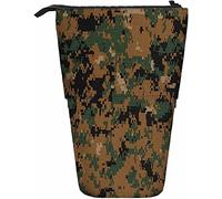 Camo Télescopique Crayon Papeterie Case Stylos Boîte De Rangement avec Fermeture Éclair pour Femmes Hommes Garçons Filles Camouflage Force Combat Masquer Soldat Cool War Block De Protection À Pois