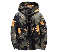 Camo1 Doudoune chaude et épaisse à capuche pour homme, Camo EN8, XL