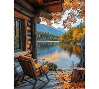 Camocin Art Peinture par numéros pour adultes paysage, paysage peinture par numéros adultes ensemble toile, DIY montagnes Paint by Numbers pour décoration maison, sans cadre 40x50cm