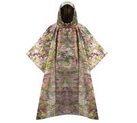 Camohute Poncho de pluie tactique, camouflage militaire, avec poche, imperméable, pour randonnée, camping, urgence, multicam, taille unique
