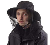 CAMOLAND Bonnet d'apiculteur avec moustiquaire Amovible pour extérieur, Protection UV, Noir, Noir, Taille Unique