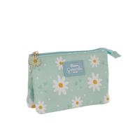 Camomilla Etui à Maquillage Femme, Tissu, Collection Daisy Love, Couleur Vert