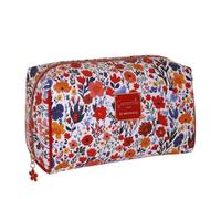 Camomilla Nécessaire de Maquillage Femme, Similicuir, Collection Sweet Bloom, Taille L, Couleur Rouge