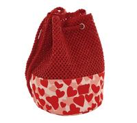 Camomilla Sac à Dos de Plage Femme, Tissu, Collection Cuoricini, Couleur Rouge