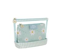 Camomilla Set 2 Etuis à Maquillage Femme, PVC, Collection Daisy Love, Couleur Vert