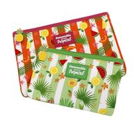 Camomilla Set 2 Etuis à Maquillage Femme, Tissu Technique, Collection Tropical Juice, Multicolore