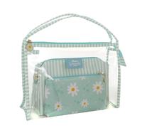 Camomilla Set 3 Trousses de Maquillage Femme, PVC, Collection Daisy Love, Couleur Vert