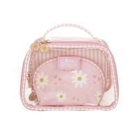 Camomilla Set 3 Trousses de Maquillage Femme, PVC, Collection Daisy Love, Taille S, Couleur Rose