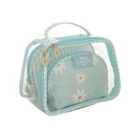 Camomilla Set 3 Trousses de Maquillage Femme, PVC, Collection Daisy Love, Taille S, Couleur Vert