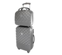 Camomilla Set de Bagages, Set de Valises, Trolley de Voyage (40 lt.) + Vanity Case (10 lt.), Matériel Rigide, Roues Pivotantes, Serrure à Combinaison, Couleur Argenté