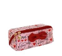 Camomilla Trousse de Maquillage Femme, Similicuir, Collection Love, Taille M, Couleur Rose