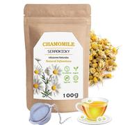 Camomille - Infusion camomille 100 g - Thé à la camomille 100% bio naturel - Légère amertume et délicieux arôme - Avec passoire à thé.