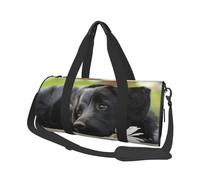 Camomille Noire du Labrador Chiens Black Retriever, Sac de Voyage de Grande capacité, Sac à Main Rond, Sac de Voyage de Sport, fourre-Tout, Sac de Fitness