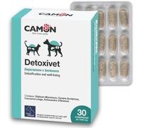 CAMON | Detoxivet, Aliment complémentaire pour Chiens et Chats, 30 comprimés de 1000 MG, Action purificatrice et protectrice du Foie
