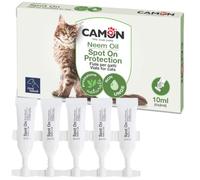 CAMON | Spot-on Protection Chat, 5 Ampoules de 2 ML avec Huile de Neem et acides aminés, Protection Naturelle