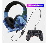 Camouflag 3.5 Jack Gaming Headset pour PS4 PS5 PC, casque gamer filaire avec micro, casque de jeu pour téléphone, coque en silicone pour PS4-white NOLED