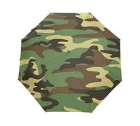 Camouflage Armée Camping Vert Parapluie Pliable Pliant à Ouverture Automatique Parapluies Pliant Coupe-Vent pour Voyager Plage Femmes Enfants Homme Fille