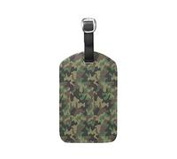 Camouflage Armée Vert Classique Etiquettes à Bagages de Valises Voyage en Cuir Etiquette Nom Adresse ID Tags Drôle pour Les Garçons Filles(3PACK)
