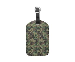 Camouflage Armée Vert Classique Etiquettes à Bagages de Valises Voyage en Cuir Etiquette Nom Adresse ID Tags Drôle pour Les Garçons Filles(3PACK)