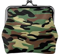 Camouflage Army Pattern Buckle Leather Coin Purses Vintage Pouch Kiss Lock Change PurseWallets for Women Girls