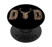 Camouflage Dad Hunting Bottomland Camo Deer Fête des Pères PopSockets PopGrip Adhésif