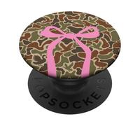 Camouflage de Chasse à la sauvagine avec nœud Rose - Chasseurs de Canard colvert PopSockets PopGrip Adhésif