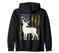 Camouflage de Chasse au cerf, Drapeau américain Deer Hunter Deer Season Sweat à Capuche