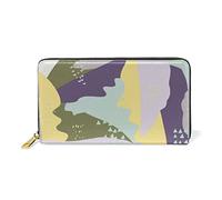 Camouflage De Dessin Animé Violet Coloré Portefeuille Zipper Long Bourse en Cuir Véritable avec Titulaire de la Carte de Crédit pour Téléphone Femmes Fille Hommes