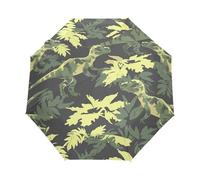 Camouflage Dinosaure Vert Arbre Parapluie Pliant Enfant Garçons Filles Automatique Protection UV Parapluies Coupe-Vent pour Voyager