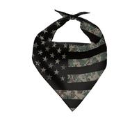 Camouflage Drapeau Américain Patriotique du 4 Juillet Serviettes Triangle pour Animaux Polyester Chiens Bandana Foulards Ajustable Triangle pour Chiens Petite, Moyenne Et Grande Taille