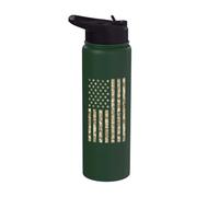 Camouflage Drapeau américain tactique militaire camouflage Stainless Steel Insulated Water Bottle