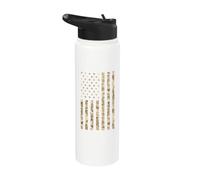 Camouflage Drapeau américain tactique militaire camouflage Stainless Steel Insulated Water Bottle