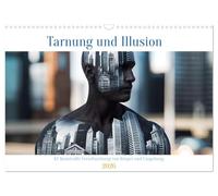 Camouflage et illusion IA-Fusion artistique du corps et de l'environnement, Version française (Calendrier mural 2026 DIN A3 portrait), Calendrier CALVENDO mensuel