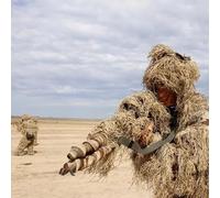 Camouflage Forêt Ensemble De Chasse, Tenue Camouflage Chasse, 3D Camouflage Ghillie Suit, Woodland-Vêtement De Camouflage pour La Chasse Photographie Beige