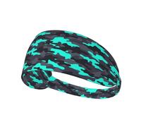 Camouflage Gris-Vert Unisexe Bandeaux Respirant Serre Tete Absorbe La Transpiration Bandeau De Sport pour Basketball Yoga Football