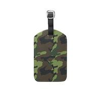 Camouflage Jungle Vert Armée Etiquettes à Bagages de Valises Voyage en Cuir Etiquette Nom Adresse ID Tags Drôle pour Les Garçons Filles(3PACK)