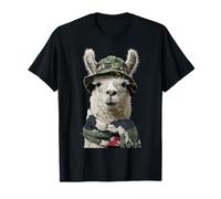 Camouflage Lama Camo Animal Hunter Wildlife Hunting Graphic T-Shirt
