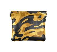 Camouflage Métal Vintage Or Noir Femmes Cuir Portefeuille Fantaisie Maquillage Période Sac pour Dames, Camouflage Métal Vintage Or Noir, 1 Taille, Imprimé Art, Camouflage Métal Vintage Or Noir, 1 size