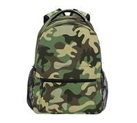 Camouflage Militaire Vert Cartable Sac à Dos Ecole étudiant Scolaire d'ordinateur pour Voyage Ados Filles Garçons Enfant