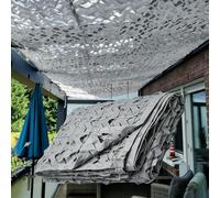 Camouflage Net Gris 4x15m/13.1x49.2ft 2x3m 3x4m 3x5m 4x6m 5x5m Military Hunting Camping Pergola Shade Sail Camo Net for Outdoor Sun Theme Party Decoration Car Covers