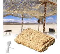 Camouflage Net Sable, Toile Ombrage Exterieur Camouflage Pergola, Voile d'ombrage Protection Solaire pour Camping Chasse Décoration, 3x4m 5x5m 6x8m 8x12m 10x10m 12x15m(3x6.5m)