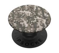 Camouflage Neutre Motif numérique Pixels Chasse Camo PopSockets PopGrip Adhésif