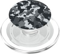 Camouflage Noir et Gris à Motifs Camouflage PopSockets PopGrip pour MagSafe