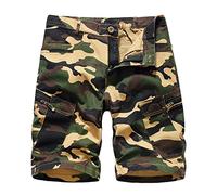 Camouflage Short Cargo de Randonnée Homme Short de Travail Tactique en Plein Air à Séchage Rapide Décontracté Extensible Léger avec Plusieurs Poches La Pêche, Les Voyages