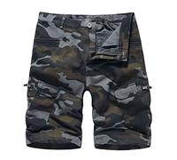 Camouflage Short Cargo de Randonnée Homme Short de Travail Tactique en Plein Air à Séchage Rapide Décontracté Extensible Léger avec Plusieurs Poches La Pêche, Les Voyages