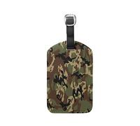 Camouflage Vert Armée Caché Etiquettes à Bagages de Valises Voyage en Cuir Etiquette Nom Adresse ID Tags Drôle pour Les Garçons Filles(3PACK)